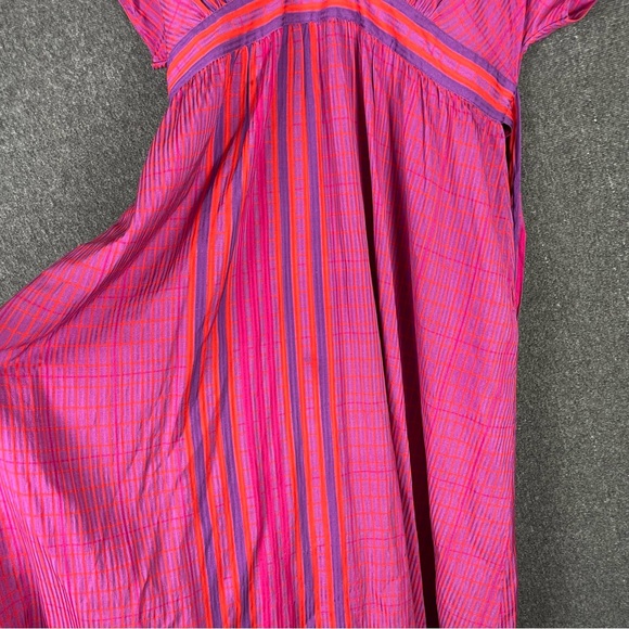 Hatch Collection Size 4 Natalie Maternity Midi Dress Rosebud Plaid Magenta Pink - Picture 8 of 12